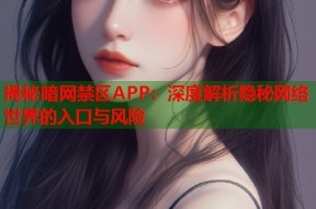 揭秘暗网禁区APP：深度解析隐秘网络世界的入口与风险