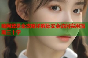 暗网登录全攻略详解及安全访问实用指南三十字