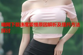 暗网下载速度缓慢原因解析及提升方法探讨
