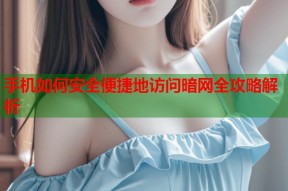 手机如何安全便捷地访问暗网全攻略解析