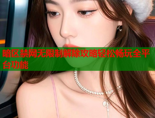 暗区禁网无限制解除攻略轻松畅玩全平台功能  第1张