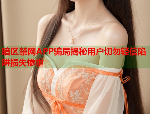 暗区禁网APP骗局揭秘用户切勿轻信陷阱损失惨重  第1张