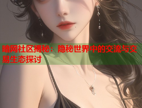 暗网社区揭秘：隐秘世界中的交流与交易生态探讨  第1张