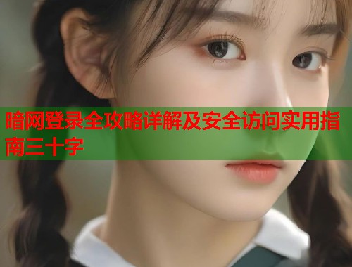 暗网登录全攻略详解及安全访问实用指南三十字  第1张