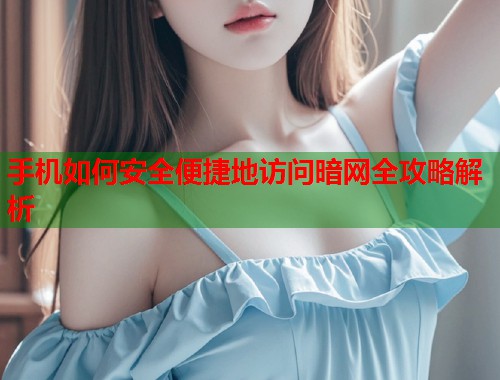 手机如何安全便捷地访问暗网全攻略解析  第1张